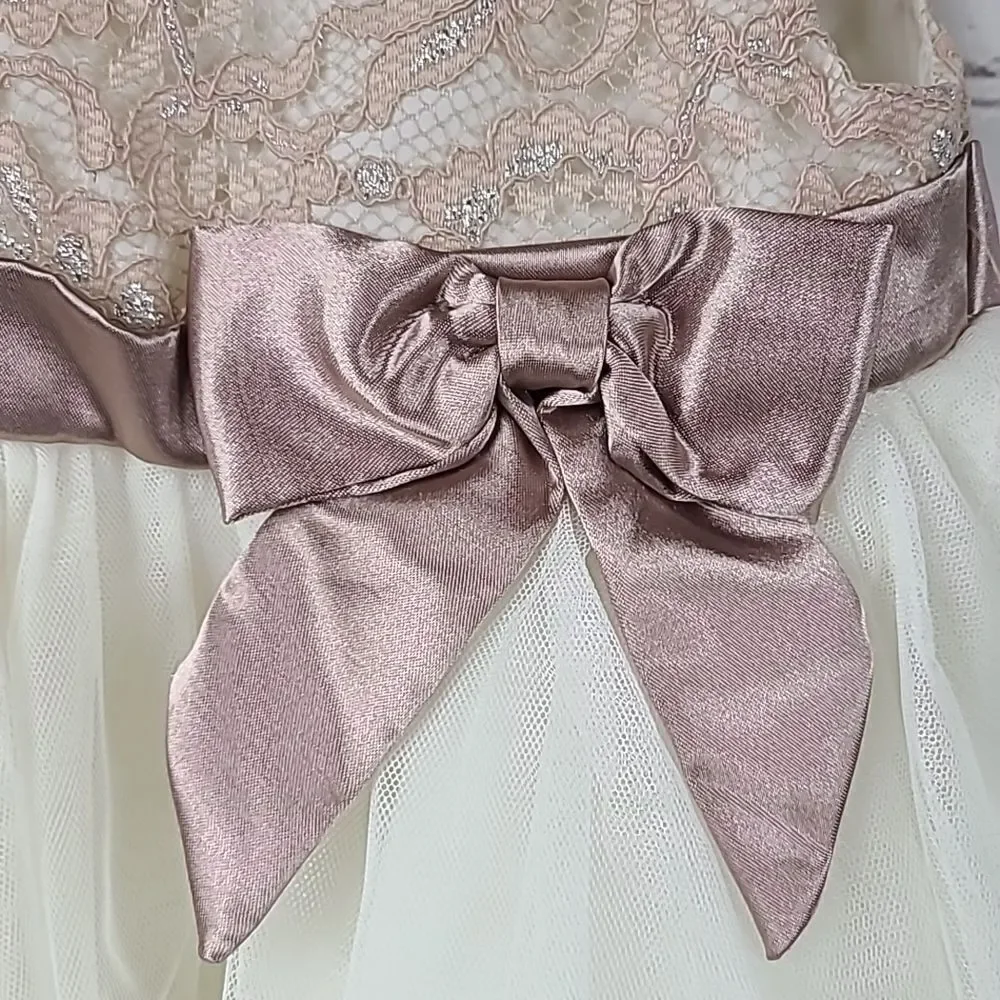 Rare Editions Baby Girls Formal Dress Lace Satin Ribbon Frilly Mesh Tulle Ruffle